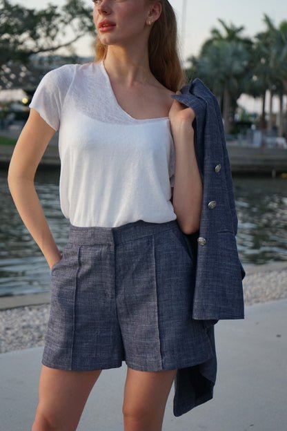 Italian linen button blazer