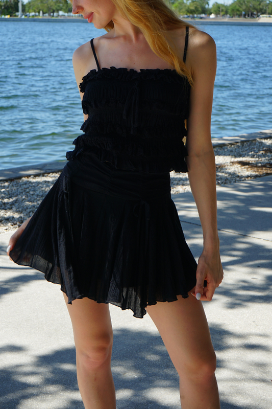 Erika Ruched Pleats Skort