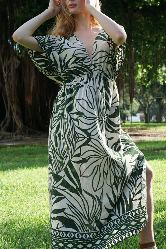 Ibiza Leaf Maxi Dress
