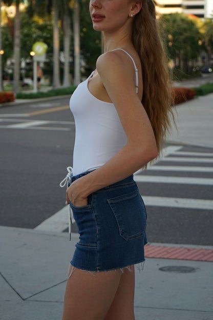 Drawstring Denim Short