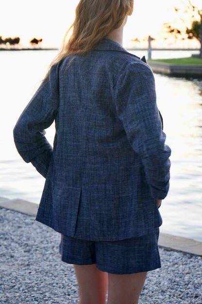 Italian linen button blazer