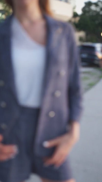 Italian linen button blazer