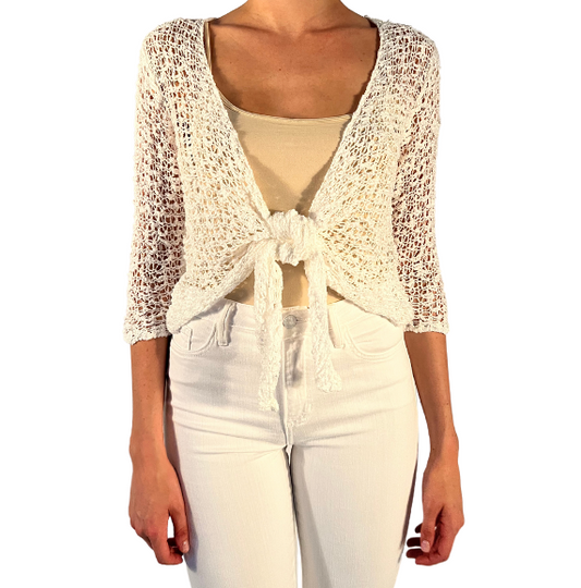 Two Way To Wear White Shrug Top Pookie and Sebastian