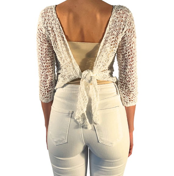 Two Way To Wear White Shrug Top Pookie and Sebastian